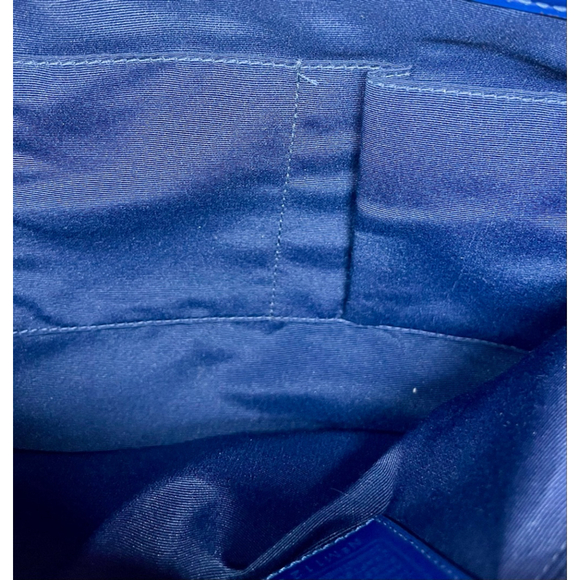 EUC Coach Kyra Daisy Scarf Signature Nylon Crossbody Messenger Blue Purple/COA - Picture 6 of 11